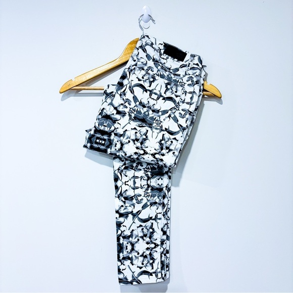 VERO MODA White & black floral skinny jeans - Picture 4 of 10